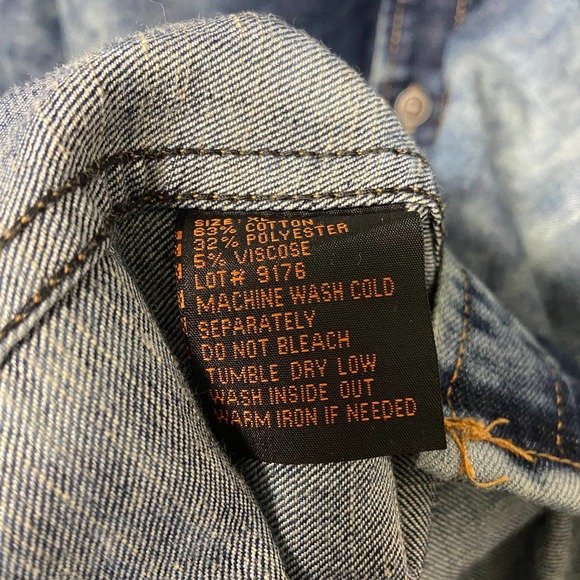 Denim & Rivets Shirt Jacket XL Distressed Button Up - Picture 7 of 10